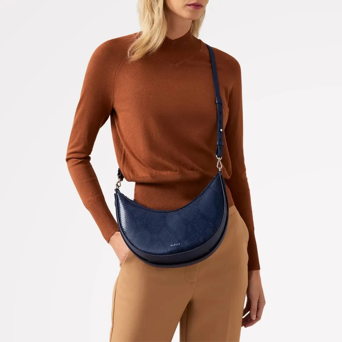 Radley The Kensal - Faux Snake Small Ziptop Shoulder in Evenfall
