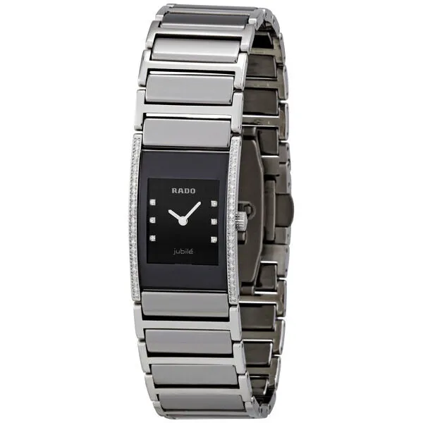 Rado Integral Small Platinum Tone Diamond Dial Ladies Watch R20759752