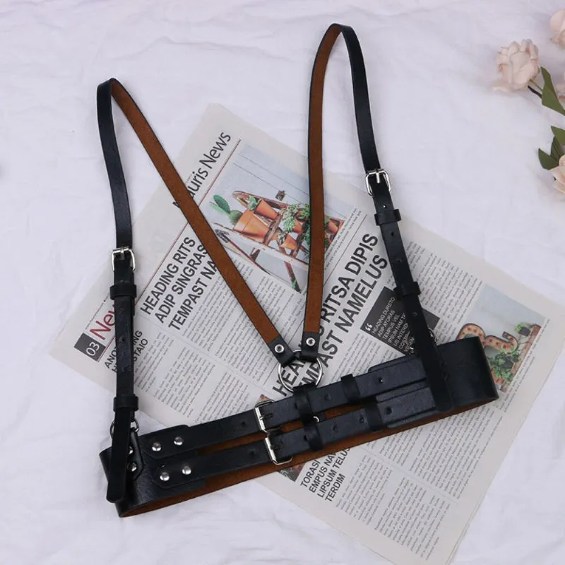 Retro Punk Style Adjustable Body Chest Harness Waist Belts