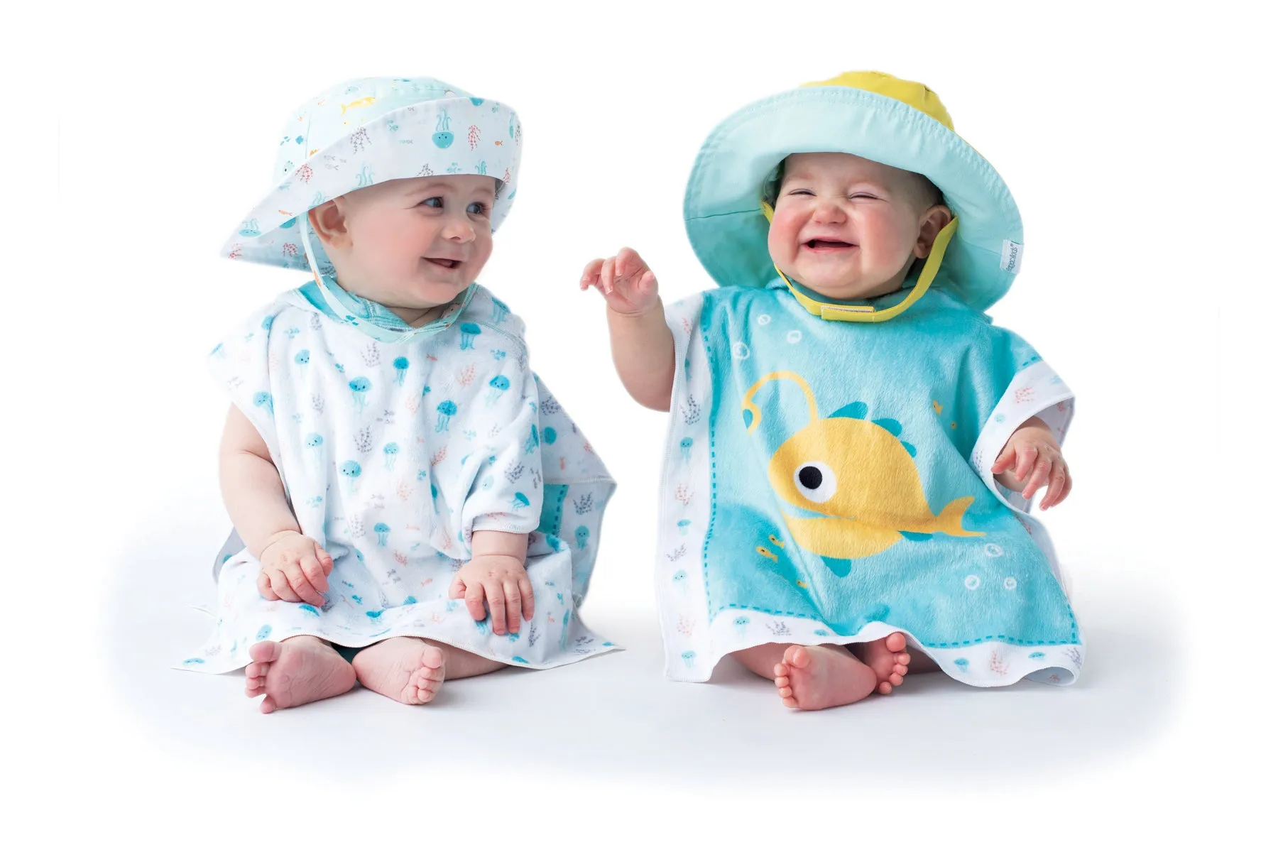 Reversible Baby & Kids Sun Hat - Fish & Jellyfish
