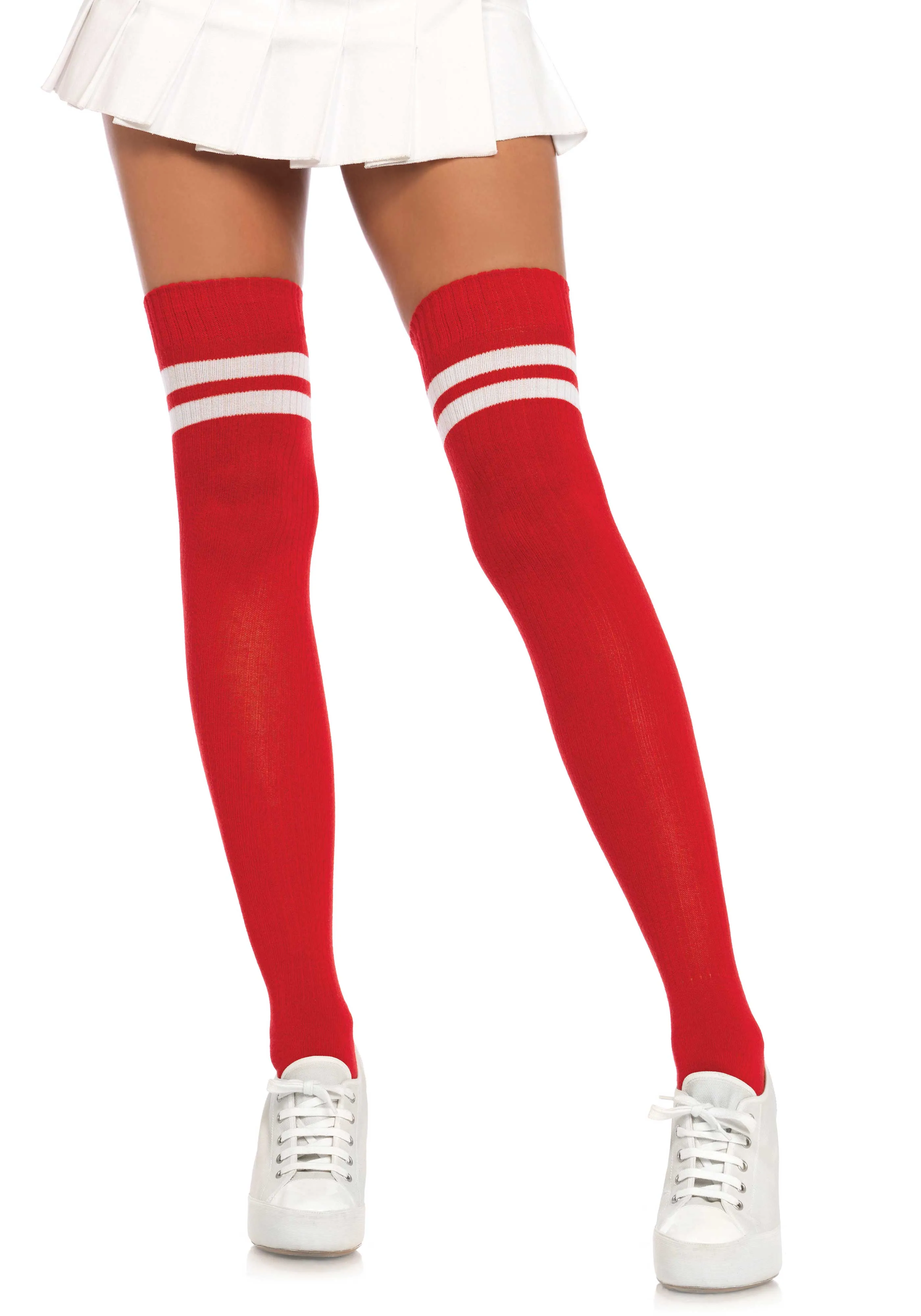 Ribbed Athletic Thigh Highs