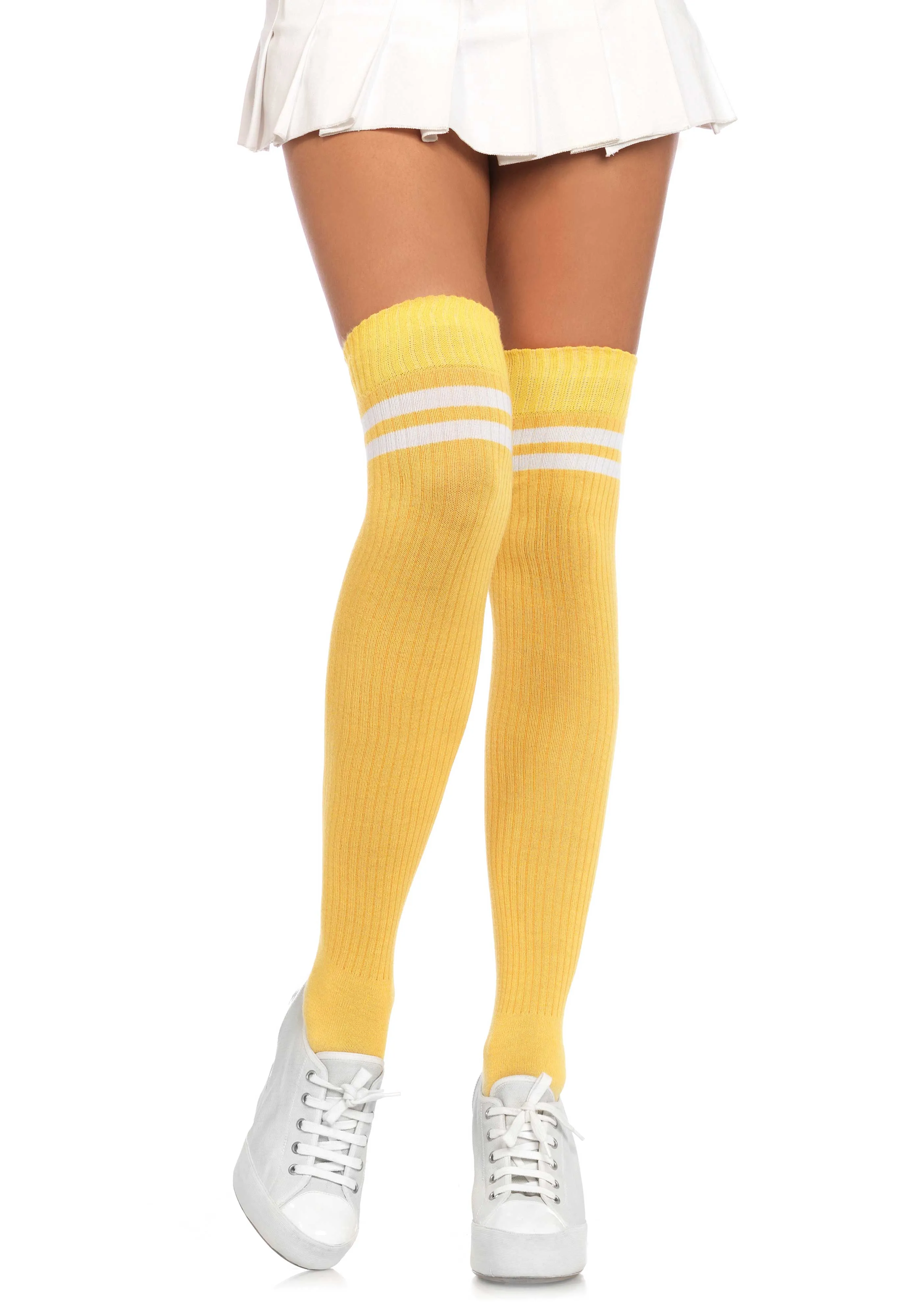 Ribbed Athletic Thigh Highs