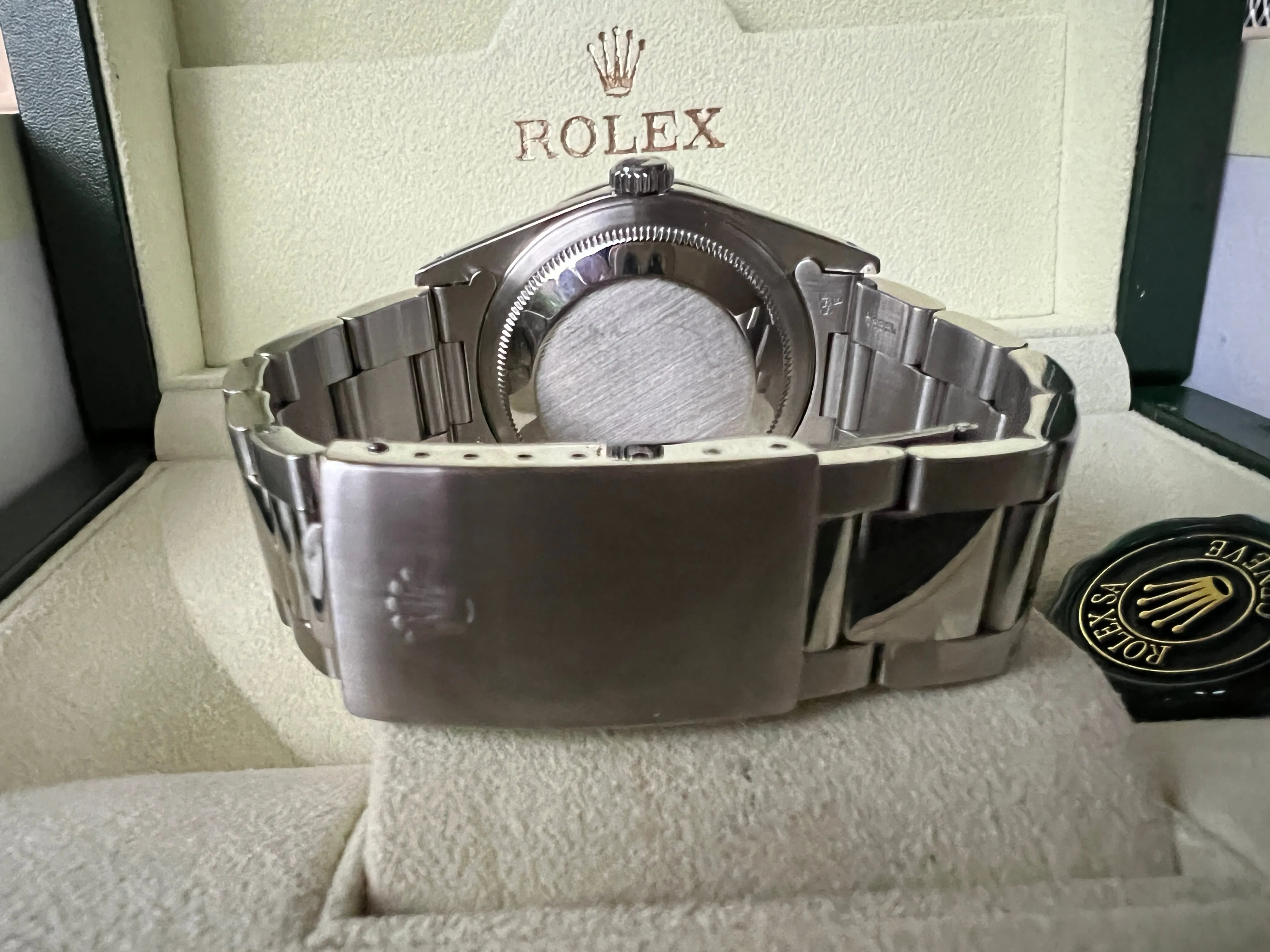 Rolex 36mm Datejust 16220 Stainless Steel Unisex Watch.  Refinished Malachite and Diamond Dial Custom Diamond Bezel Mint
