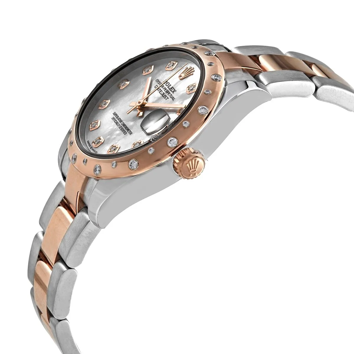 Rolex Datejust 31 Mother of Pearl Diamond Dial Automatic Ladies Steel and 18kt Rose Gold Oyster Watch 278341MDO