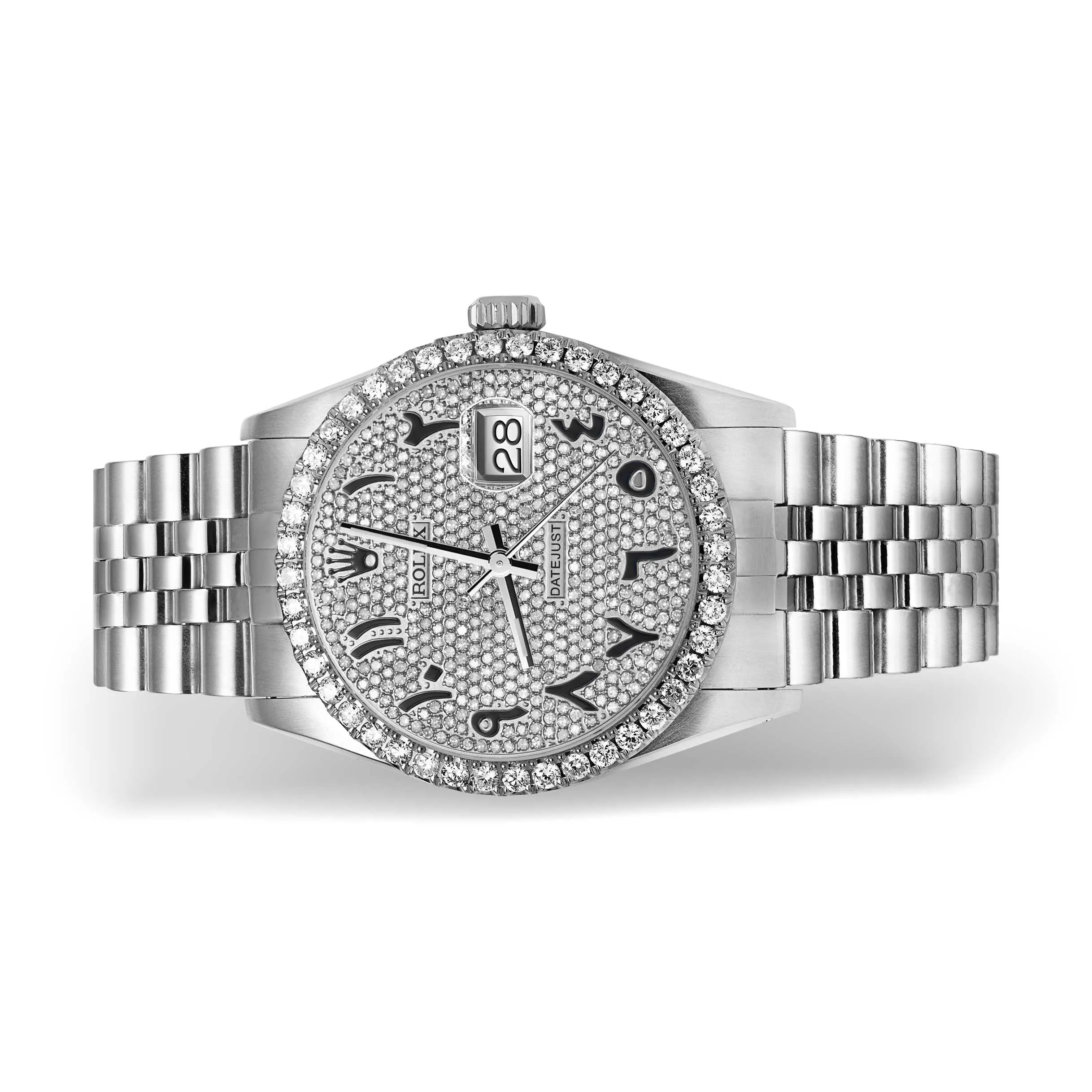 Rolex Datejust Diamond Bezel Watch 36mm Black Arabic Numeral Dial | 3.65ct