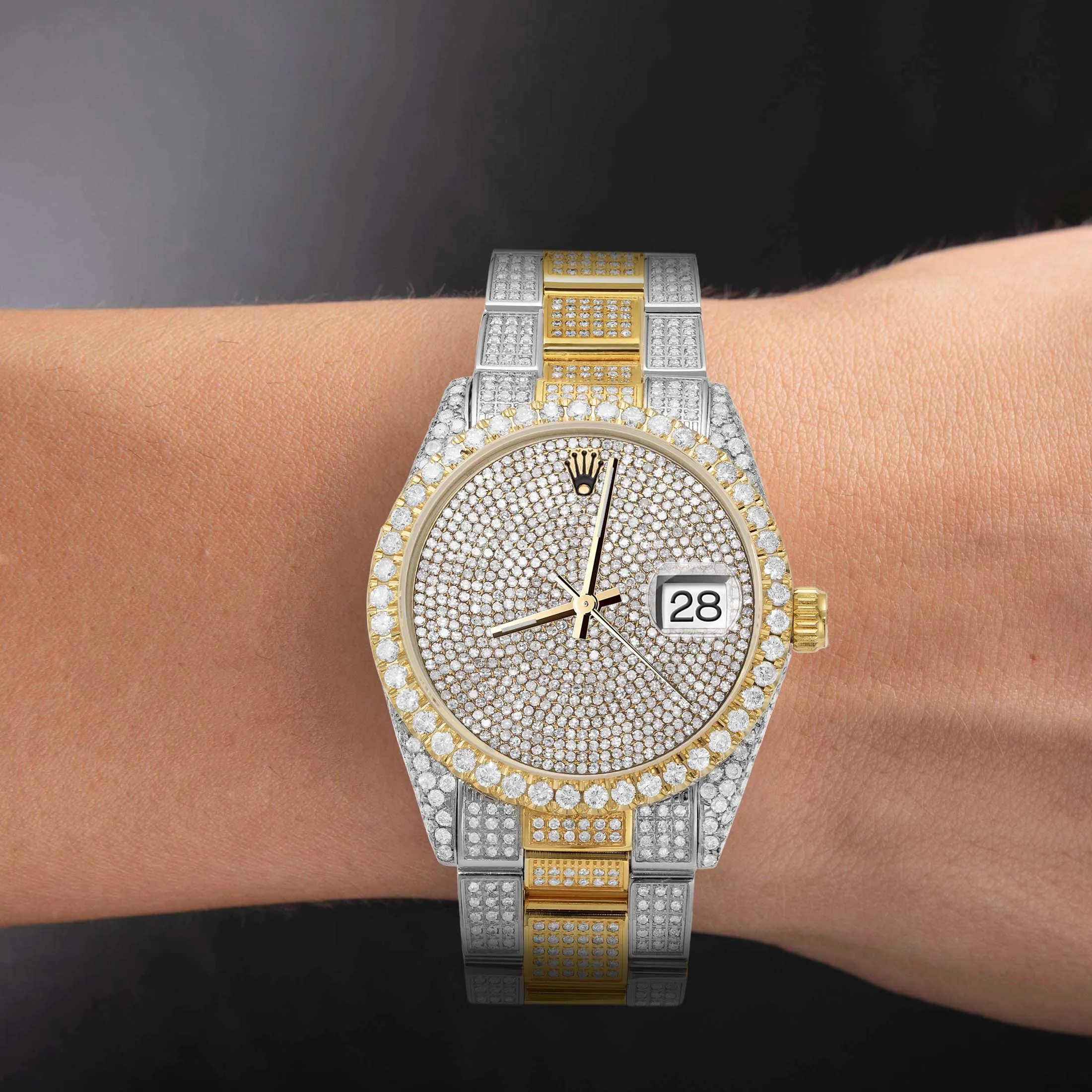 Rolex Datejust Diamond Bezel Watch 36mm Champagne Diamond Dial | 12.65ct