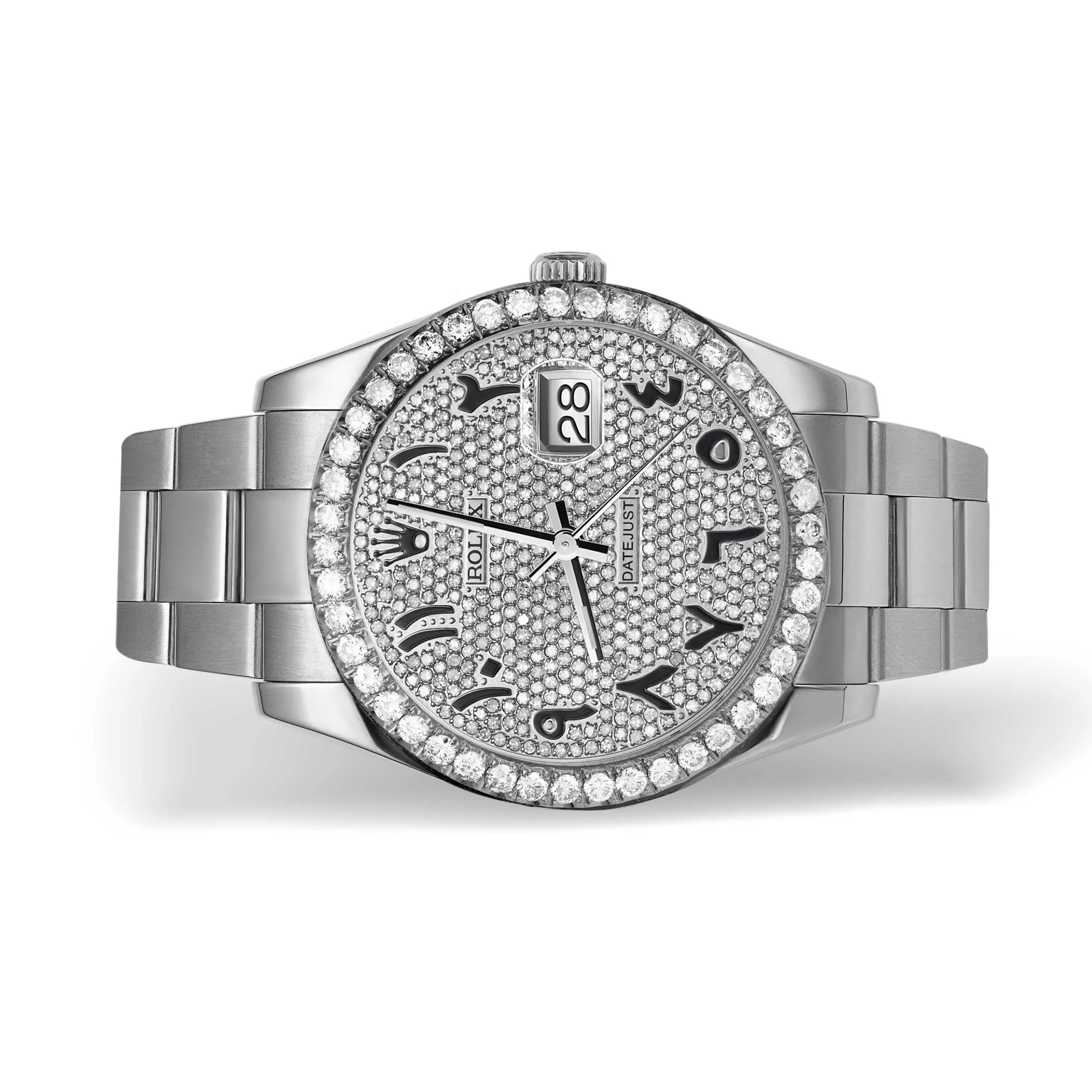 Rolex Datejust Diamond Bezel Watch 41mm Diamond Black Arabic Numeral Dial | 4.65ct