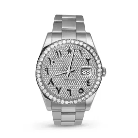 Rolex Datejust Diamond Bezel Watch 41mm Diamond Black Arabic Numeral Dial | 4.65ct