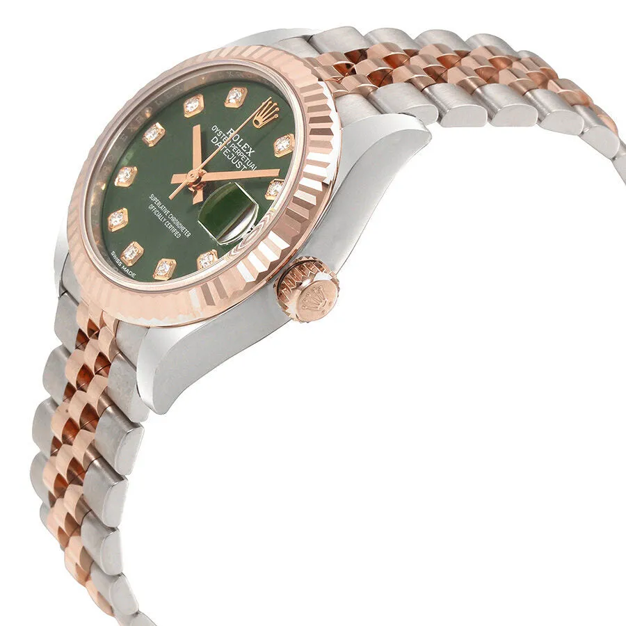 Rolex Lady Datejust Olive Dial Steel and 18K Everose Gold Ladies Watch ODJ 279171