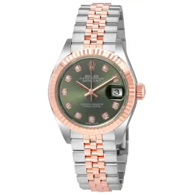 Rolex Lady Datejust Olive Dial Steel and 18K Everose Gold Ladies Watch ODJ 279171