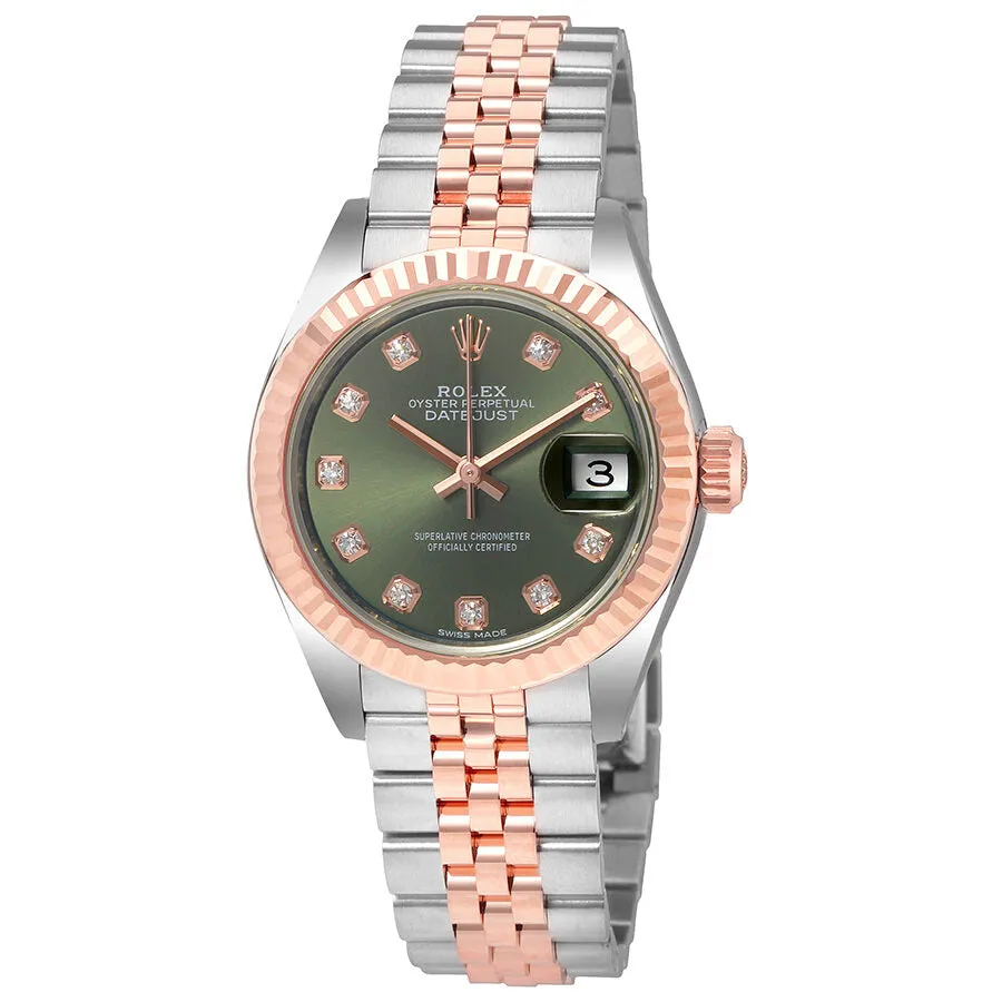 Rolex Lady Datejust Olive Dial Steel and 18K Everose Gold Ladies Watch ODJ 279171