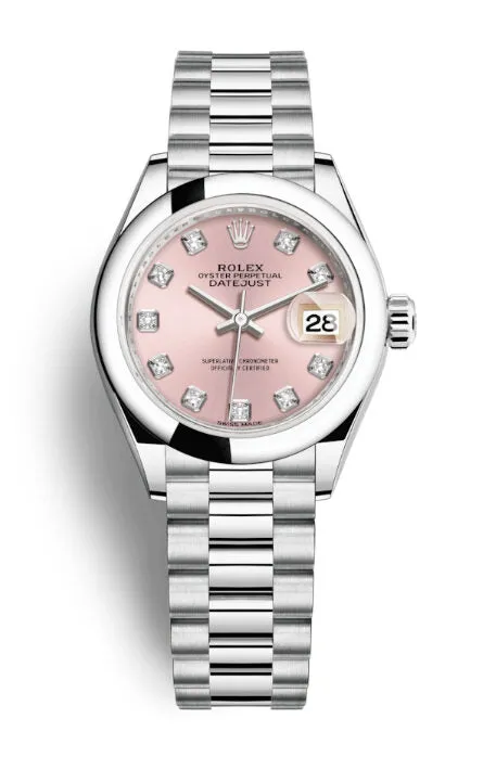 Rolex Lady-Datejust Pink Dial Automatic Platinum President Watch 279166PDP