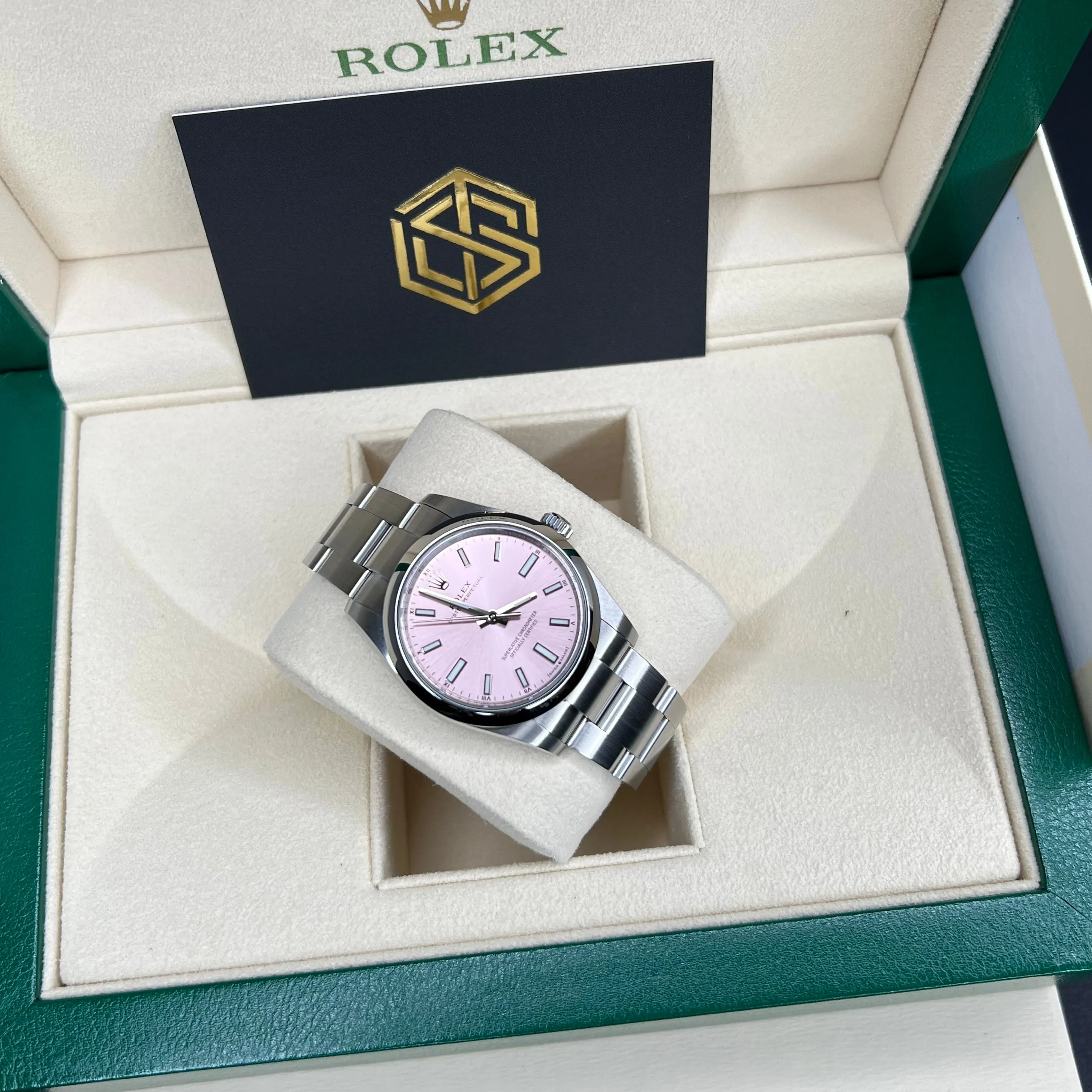 Rolex Oyster Perpetual 34 124200 Pink Dial 2022 Unworn Watch