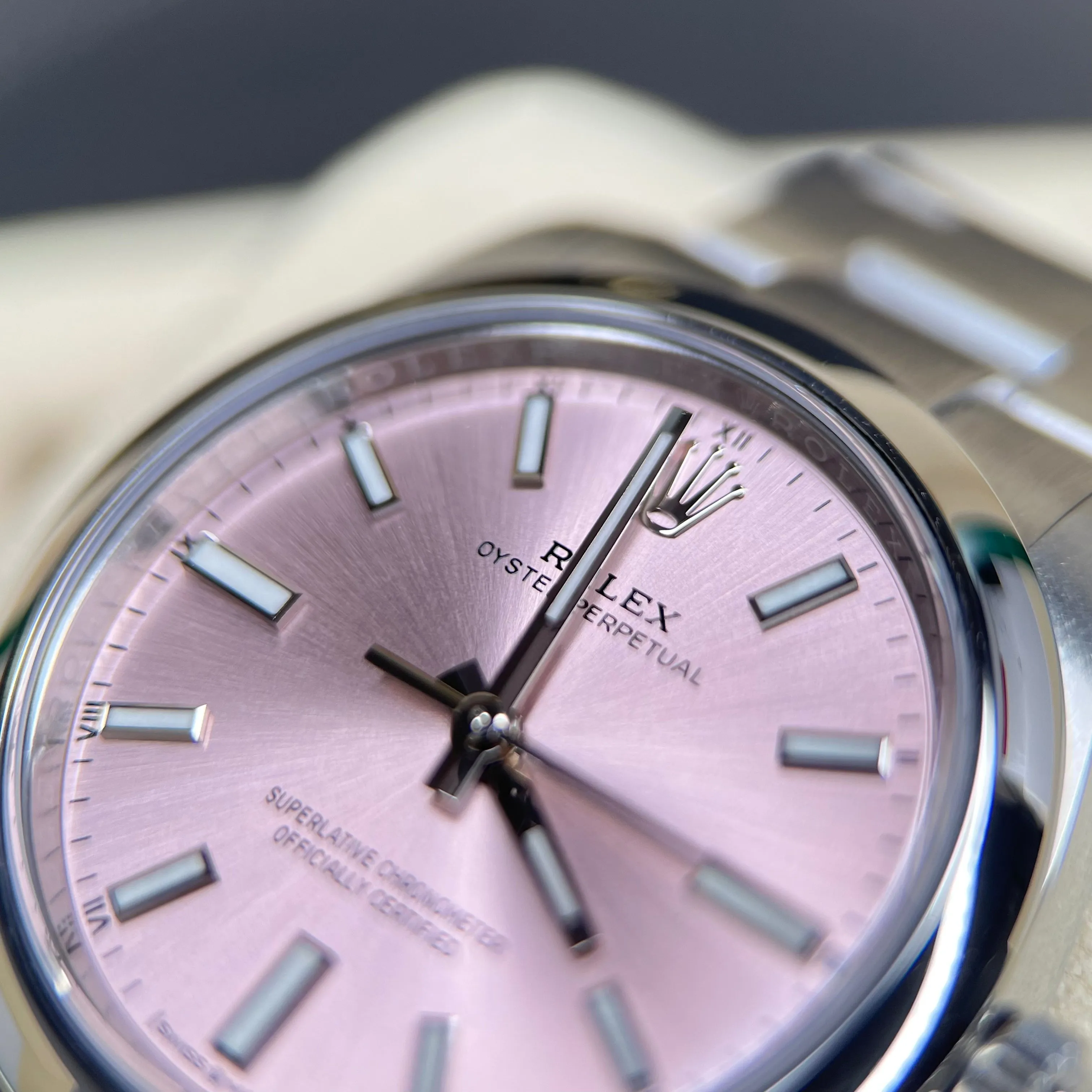Rolex Oyster Perpetual 34 124200 Pink Dial 2022 Unworn Watch