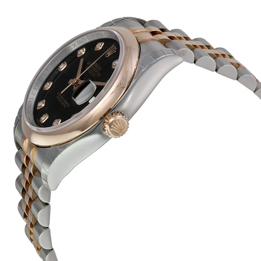 Rolex Oyster Perpetual Datejust 36 Black Dial Stainless Steel and 18K Everose Gold Jubilee Bracelet Automatic Men's Watch 116201BKDJ