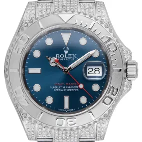 Rolex Yacht-Master 40 Steel Blue Dial Custom Micro Diamond Set 116622