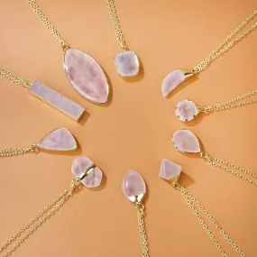 Rose Quartz Pendant Necklaces