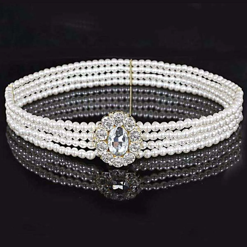 Sexy Beading Elastic Waist Belts