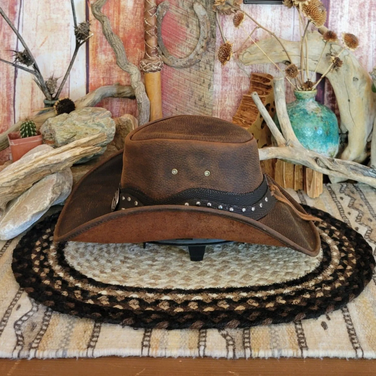 Shapeable Leather Hat, the "Truth or Consequences" by Bullhide 4076CH