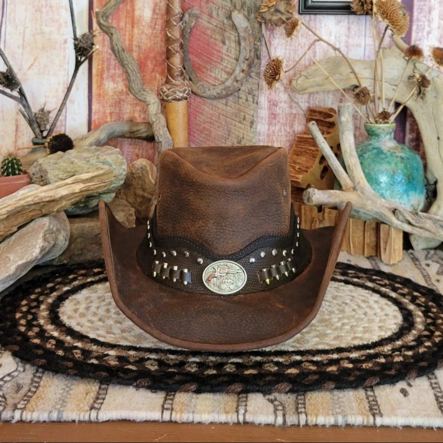 Shapeable Leather Hat, the "Truth or Consequences" by Bullhide 4076CH