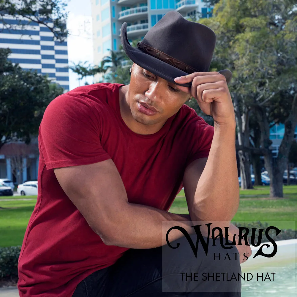 Shetland - Walrus Hats Dark Brown Wool Felt Cowboy Hat - H7013