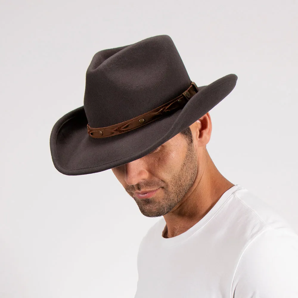 Shetland - Walrus Hats Dark Brown Wool Felt Cowboy Hat - H7013