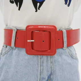 Shiny Plus Size Vegan Leather Wide Adjustable Waist Belts