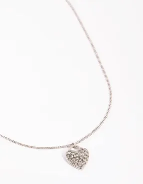 Silver Heart Locket Pendant Necklace