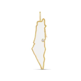 Solid Israel Map Glass Charm Locket