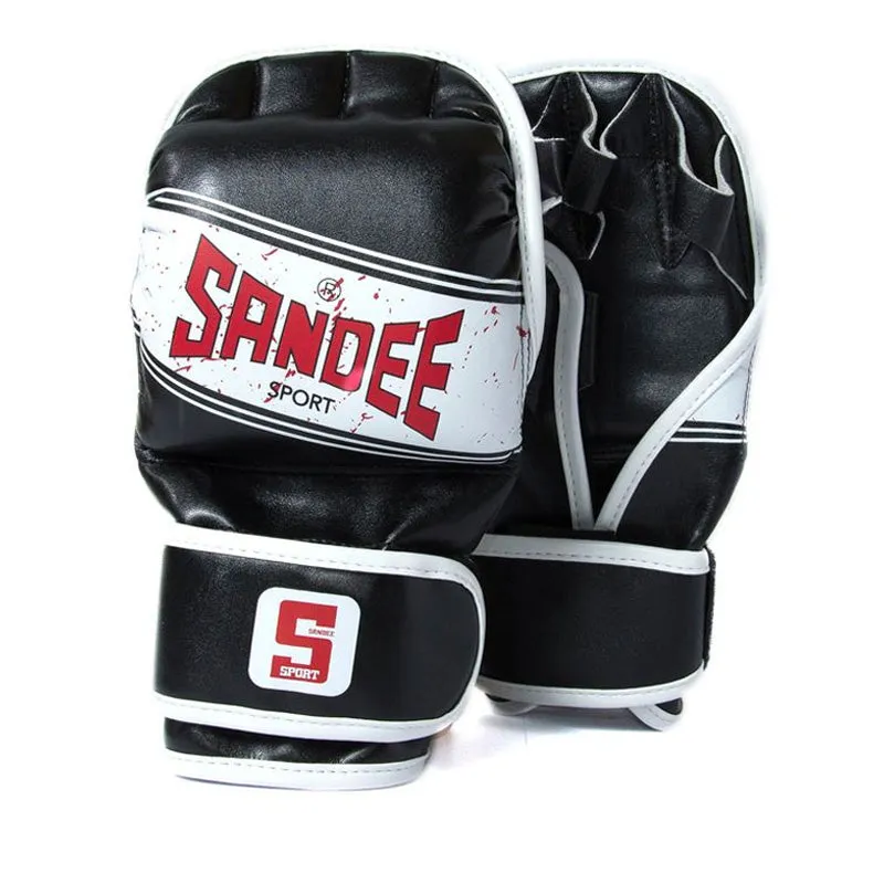 Sport MMA Sparring Gloves - Black & White