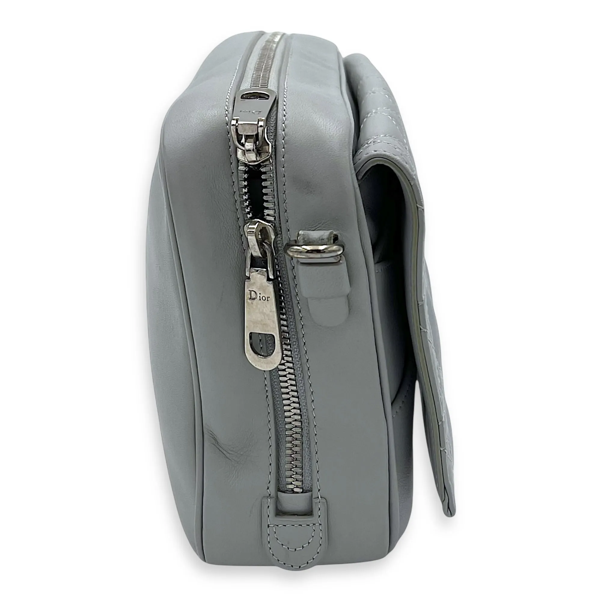 Stardust Crossbody Bag Grey in Lambskin, Silver hardware