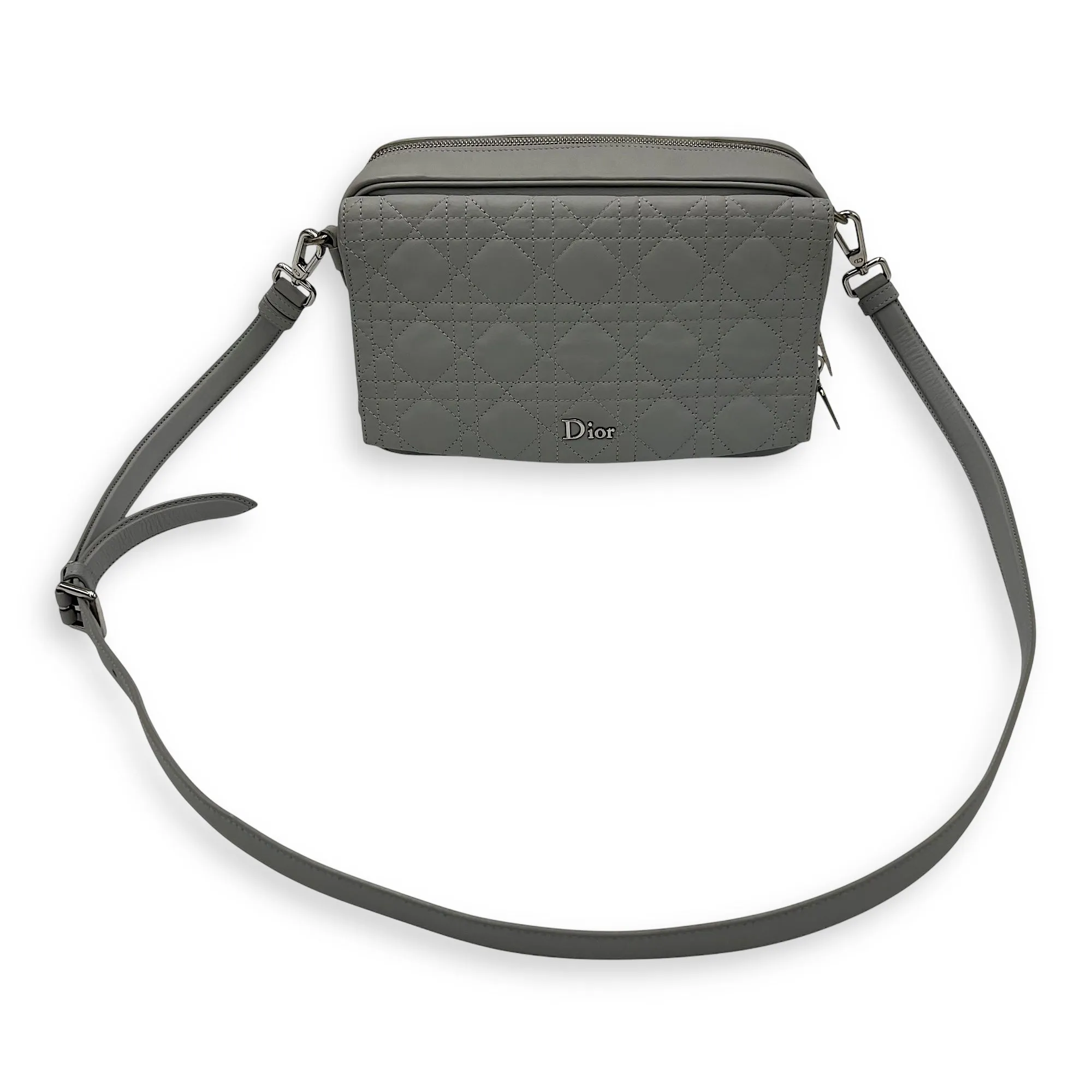 Stardust Crossbody Bag Grey in Lambskin, Silver hardware