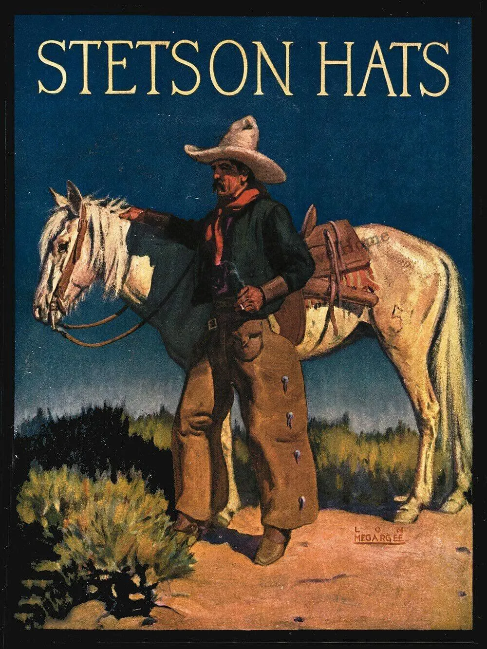 Stetson Hats Vintage Cowboy Western Metal Sign