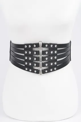 Studded Waist Elastic Belt