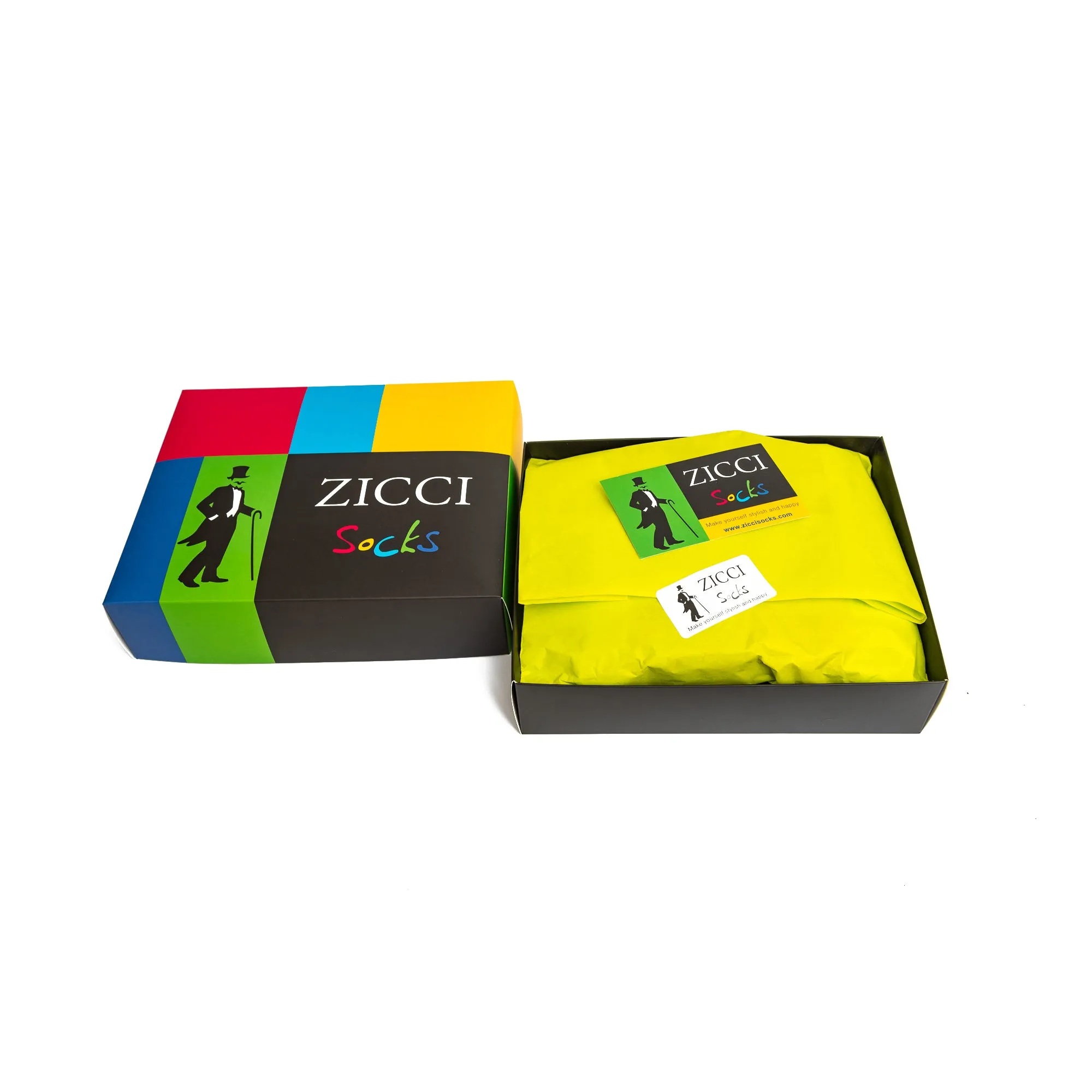Summer Fun 2 Gift Box - Colors Yellow, Blue, Green and Black - 4 Pairs