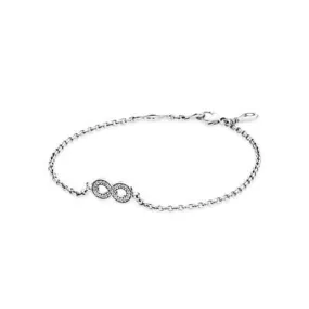 Symbol of Infinity Clear Cubic Zirconia Bracelet - 590509CZ-16