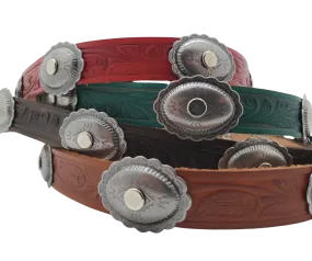 Taos 3/4" Concho Leather Hatband