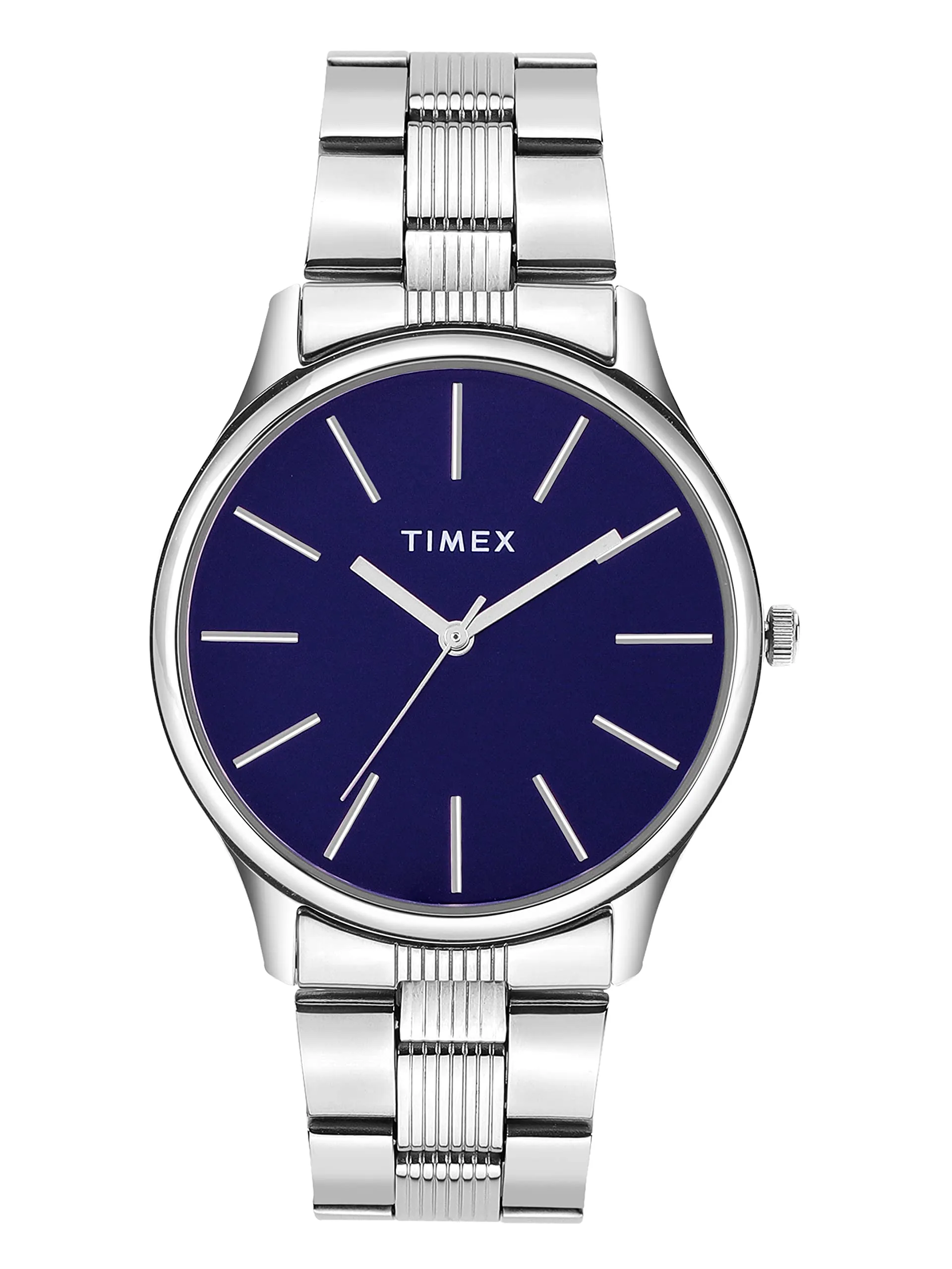 TIMEX Stainless Steel 3 Hands Men Analog Blue Dial Coloured Quartz Watch, Round Dial with 40 Mm Case Width - Twtg73Smu01