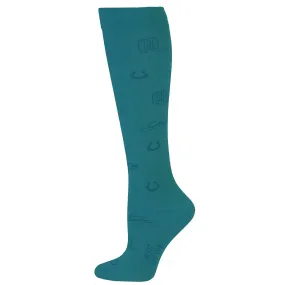 Turquoise Western Boot Doctor Crew Socks for Women by M&F Western 0416633