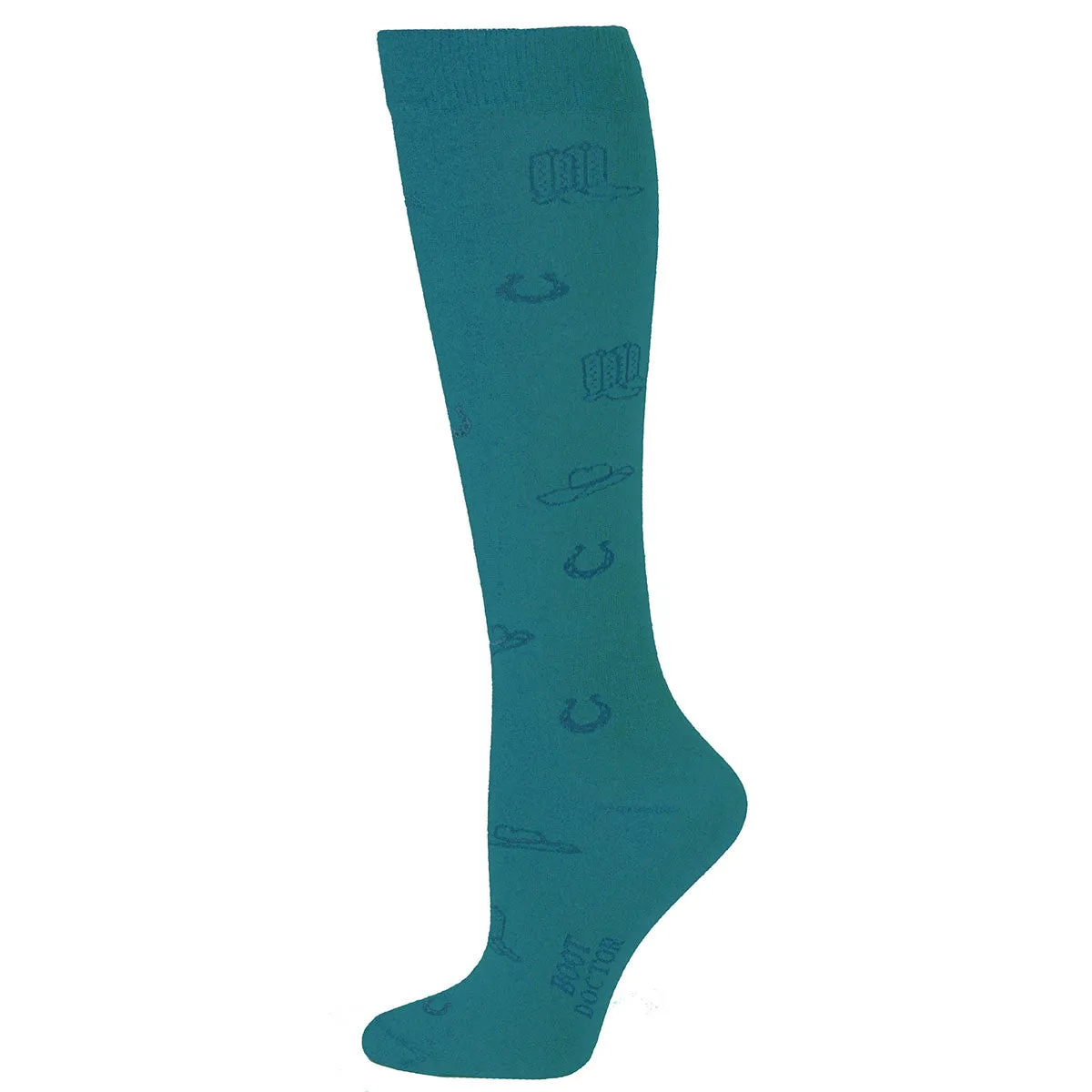 Turquoise Western Boot Doctor Crew Socks for Women by M&F Western 0416633