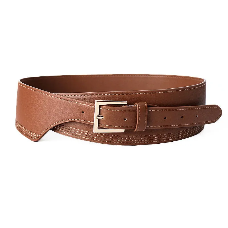 Unique Fashionable Women's Wide and Soft Vegan Leather Waist Belts