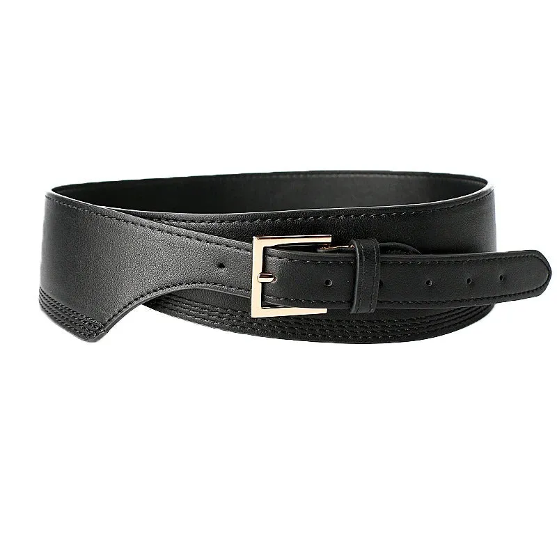 Unique Fashionable Women's Wide and Soft Vegan Leather Waist Belts