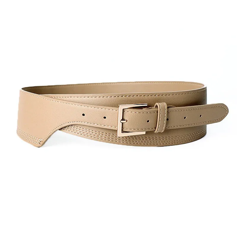 Unique Fashionable Women's Wide and Soft Vegan Leather Waist Belts