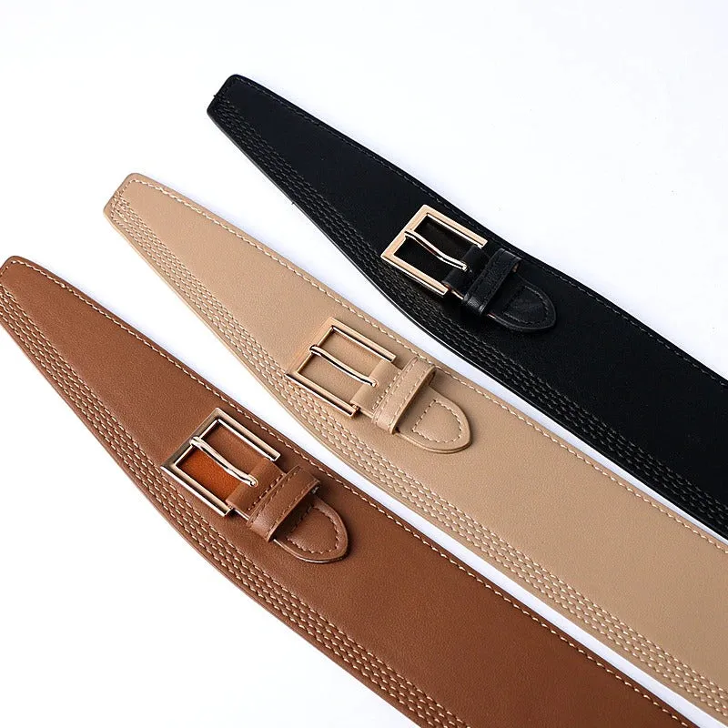 Unique Fashionable Women's Wide and Soft Vegan Leather Waist Belts