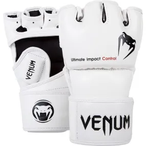Venum 0124 Impact MMA MUAY THAI BOXING SPARRING GLOVES Skintex Leather Size S / M / L-XL White