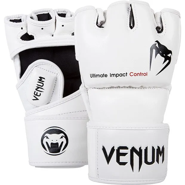 Venum 0124 Impact MMA MUAY THAI BOXING SPARRING GLOVES Skintex Leather Size S / M / L-XL White