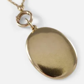 Victorian 15ct Gold Engraved Locket with 9ct Chain