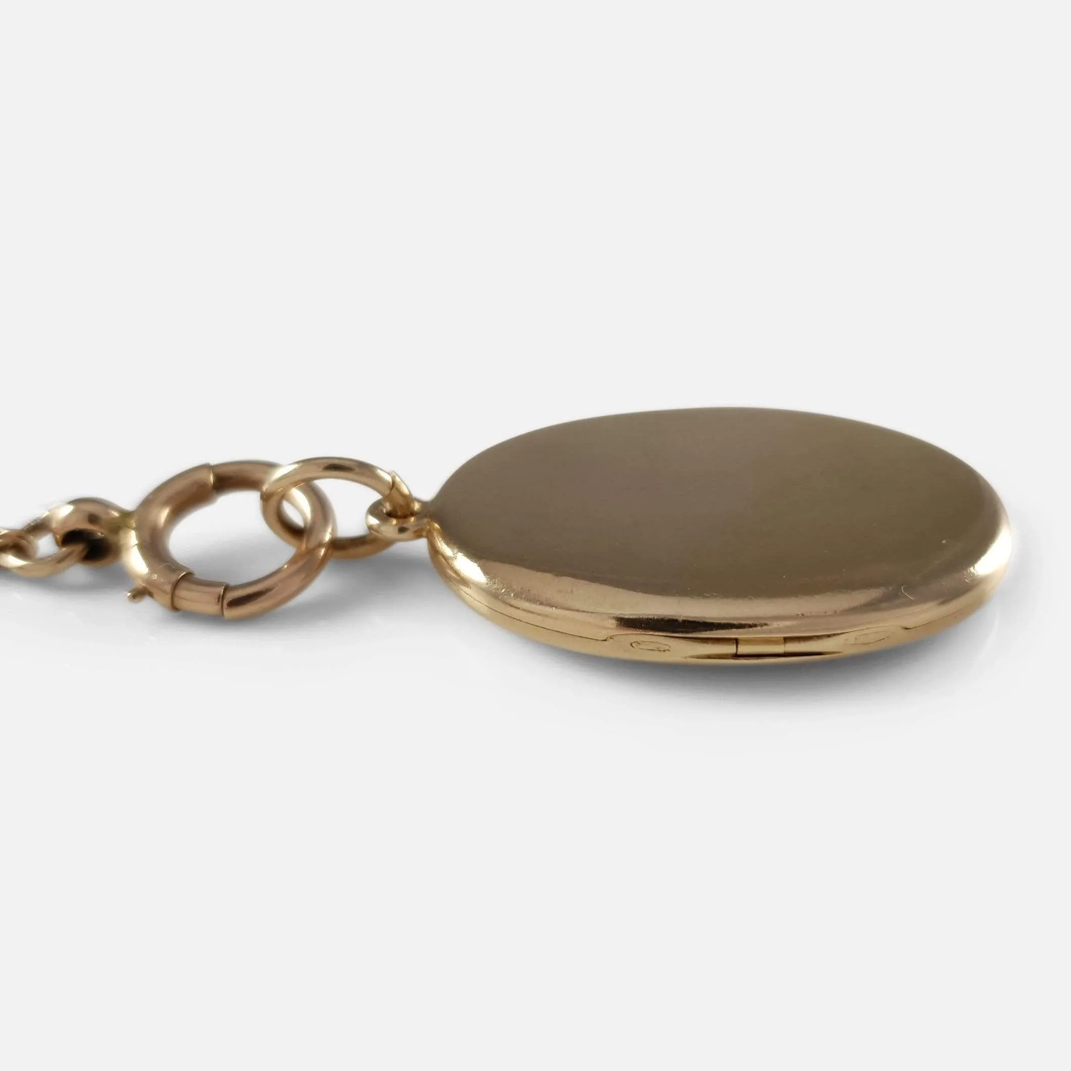 Victorian 15ct Gold Engraved Locket with 9ct Chain