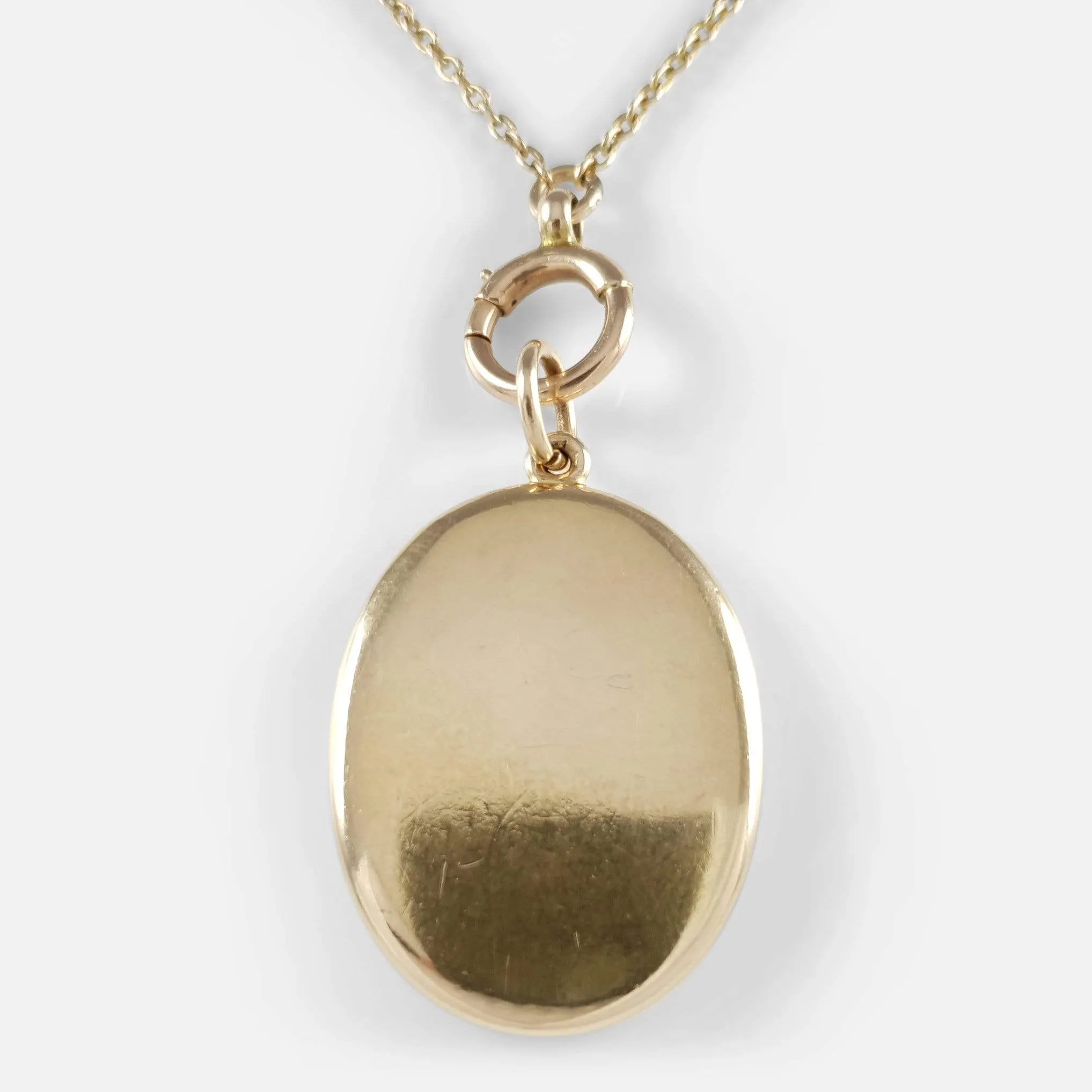 Victorian 15ct Gold Engraved Locket with 9ct Chain