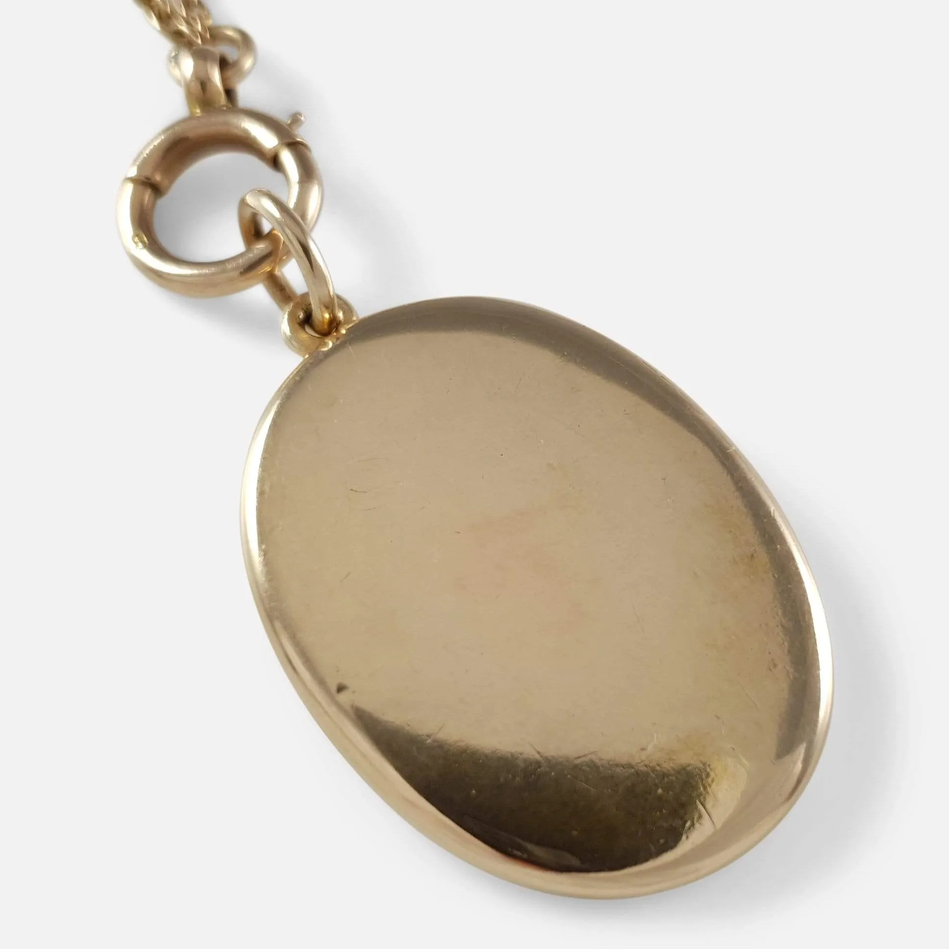 Victorian 15ct Gold Engraved Locket with 9ct Chain